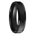 Amazon Hot Sale 6mm Wolframstahl Schwarze Ringe Schmuck Persönlichkeit Wolfram Ring